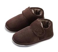 Botas De Nieve Hombre Mujer De Corte Ancho Cálidas Antideslizantes con Correa Ajustable Zapatos De Invierno para Pies Hinchados Men Brown A 43