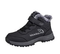 Botas de nieve para hombre, cálidas, antideslizantes, para invierno, térmicas, de felpa, de gran tamaño, de algodón, para caminar, Negro , 42 EU