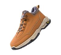 Botas de nieve para hombre, forradas, de piel, para senderismo, impermeables, transpirables, modernas, de trekking, ligeras, informales, cómodas, antideslizantes, para exteriores, plataformas