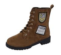 Botas de nieve para mujer 39, botas de ante para invierno, elegantes, con cordones, cálidas, botas de combate, impermeables, antideslizantes, ligeras, botas de equitación, marrón, 39 EU