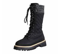 Botas de nieve para mujer a mediados de pantorrilla elástica botas para mujer, invierno, cálidas, antideslizantes, botas de nieve, de piel, impermeable, nieve, botas de esquí, zapatos de senderismo