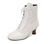 Botas de nieve para mujer, ajuste ancho, talla grande, para otoño, de gamuza, ligeras, para viajes, oficina, invierno, para mujer, hasta la rodilla, tacón de bloque, White, 39.5 EU
