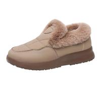 Botas de nieve para mujer, botas cortas de invierno, forradas, cálidas, de caña media, botas de invierno, antideslizantes, cómodas, botas de transición para días fríos, café, 40 EU