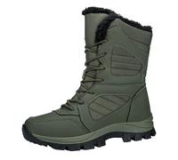 Botas de nieve para mujer, con cordones, puntera redonda, botas de invierno, mullidas, cálidas, con soporte térmico para el arco, botines para mujer, botines de media pantorrilla, suela gruesa