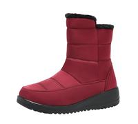 Botas de nieve para mujer, sin cordones, botas de invierno acolchadas con forro polar, botas de invierno cálidas para mujer, zapatos de plataforma impermeables, antideslizantes, zapatos de invierno