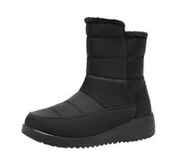 Botas de nieve para mujer, sin cordones, botas de invierno acolchadas con forro polar, botas de invierno cálidas para mujer, zapatos de plataforma impermeables, antideslizantes, zapatos de invierno