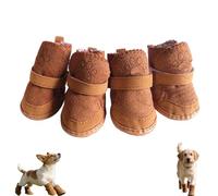 Botas de nieve para perros con suela antideslizante, paquete de 4 zapatos de invierno para perros pequeños que caminan sobre hielo, nieve y pavimento frío, botines cálidos con correa ajustable, color