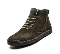 Botas de Nieve Zapatos Botines Mujer Hombres Invierno Piel de Cuero cálido Forrado no Deslizamiento Casual Botas(Gris,42 EU,26CM De talón a Dedo del pie