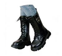 Botas de niña blancas, botas de invierno altas de pantorrilla para niños y niñas, botas de equitación con cremallera lateral antideslizante acolchadas cómodas para niñas retro botines nieve niño otoño