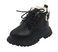 Botas De Niña Invierno 23 - Zapatos De Encaje De PU para S Y S De Encaje De Malla De Moda Color Piel Antideslizantes Y Transpirables (Black 25 25-3 Years)