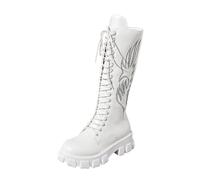 Botas de otoño cálidas Redondas Punta Larga Recta Suela Gruesa Mujer, Ideales para Diario y Tiempo Libre en Clima frío, Antideslizantes y acogedoras para Caminar_2