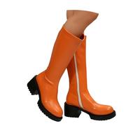 Botas de otoño cálidas Redondas Punta Larga Recta Suela Gruesa para Mujer, Ideales para Diario y Tiempo Libre en Clima frío, Antideslizantes y acogedoras_3