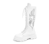 Botas de otoño cálidas y Redondas con Punta Larga y Recta, Suela Gruesa para Mujer, Ideales para Diario y Tiempo Libre en Clima frío, Antideslizantes y acogedoras para el frío_3