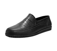 Botas de pantorrilla ancha para hombres de liberación ancha botas de lluvia primavera-otoño para hombres, zapatos de cocina, de construcción, botas antideslizantes, talón hombre de noche, Le Noir, 43