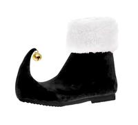 Botas de Papá Noel, unisex, Navidad, carnaval, fiesta temática, self de Navidad, zapatos con campanas, cubierta de zapatos, ayudante de Papá Noel, zapatos de duende, botas de carnaval para adultos