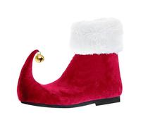 Botas de Papá Noel, unisex, Navidad, carnaval, fiesta temática, self de Navidad, zapatos con campanas, cubierta de zapatos, ayudante de Papá Noel, zapatos de duende, botas de carnaval para adultos