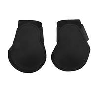 Botas de pata de caballo, Protector de pata de caballo elástico que absorbe los golpes, carcasa de PU, para equitación, 2 uds. (patas traseras negras Grandes)