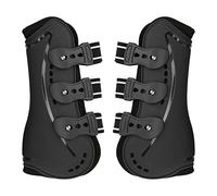 Botas de pata delantera de caballo, protector de pata de caballo que absorbe los golpes, botas de equitación transpirables con orificios de ventilación, material de neopreno de PU (Mediano 9,17 X