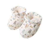 Botas de piel cálidas para bebé, zapatos de felpa de algodón con dibujos animados para bebé, botines para caminar con suela suave para bebé niño niña (Beige,12-18 months)