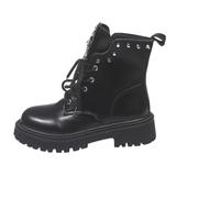 Botas de Plataforma en Cuña Hasta La Rodilla con Tacón Grueso de Plataforma Alta Puntera Cerrada y Cremallera Botas Punk y GóTico A Media Pantorrilla con Hebillas Metálicas para Otoño e Invierno