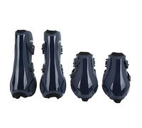 Botas de protección de pata de caballo, botas de pata de caballo gruesas de neopreno de PU, absorbentes de golpes, para montar, 4 Uds. (Un conjunto de XL azul marino.)