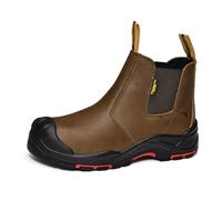 Botas de seguridad SAFETOE M-8025NBO para hombre de ajuste amplio con tapa completa, punta composite, para trabajo, ESD antiestáticas, impermeables, de cuero de vaca resistente, anti-clavos