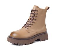 Botas de Senderismo de Mujer Impermeables Antideslizante Plataforma, Estilo Inglés con Cordones para Viajar