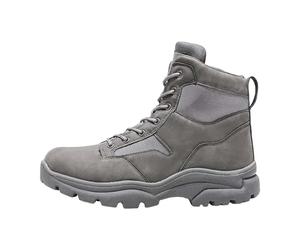 Botas de senderismo para hombre, informales, con cordones, resistentes, de caña alta, para senderismo, camping y uso diario, gris, 38 2/3 EU
