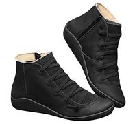 Botas de senderismo para mujer, elegantes, impermeables, antideslizantes, para motociclista, con cremallera con cordones, para patio de perro, negro 1, 39 EU