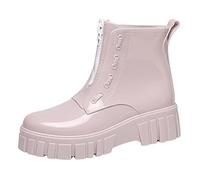 Botas de snowboard para mujer, antideslizantes, botas de lluvia para exteriores, zapatos de agua de goma, Pink, 38.5 EU