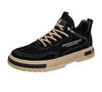 Botas de tacón para hombre marrón zapatos antideslizantes para hombre caminar zapatillas cocina zapato cómodo de cuero casual atlético zapatos de tenis hombre cómodo ancho, Le Noir, 41 EU