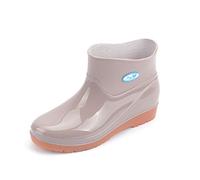 Botas de tacón para mujer, botas redondas de ocio para mujer, beige, 40 EU