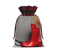 Botas de teléfono rojas de Londres, bolsas de regalo de Navidad con cordón, bolsas de arpillera de retazos, reutilizables.