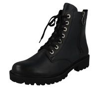 Botas De Tobillo Casual Con Cierre De Cremallera Y Cordones Para Damas - D8671