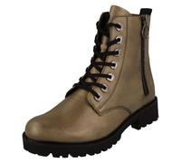 Botas De Tobillo Casual Con Cierre De Cremallera Y Cordones Para Damas - D8671