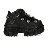 Botas De Tobillo Chunky Unisex Metálicas Negras Goth New Rock M-OVERZ106B-C1