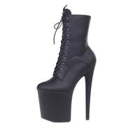Botas de Tobillo con Cordones y Plataforma de Talla Grande Personalizadas Unisex | Botas de Stripper con Suela Antideslizante para Pole Dance y Discotecas,Matte Black,37 EU