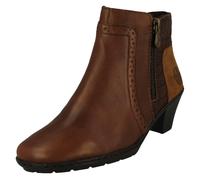 Botas De Tobillo Con Tacón Forradas De Pañuelo Para Mujeres Rieker 57186