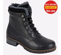 Botas De Tobillo De Cuero Negros Para Mujer Casual De Moda Woodland Frontier