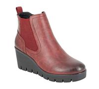 Botas De Tobillo De Cuña De Moda Para Mujer Cipriata Annina Burdeos