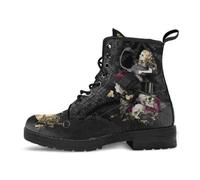 Botas de tobillo de plataforma gótica de mujeres con botines de ala de murciélagos Tisos de bloque grueso de punta redonda botas de combate de motocicleta punk cómodas botines góticos cortos