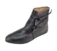 Botas de tobillo medievales para hombre, estilo casual, tacón bajo, calzado cómodo para uso diario, botas de trabajo compuestas, para hombre, Black, 41 1/3 EU