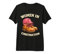 Botas de Trabajo de construcción para Mujeres con Orgullo Constructor Camiseta Premium