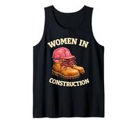 Botas de Trabajo de construcción para Mujeres con Orgullo Constructor Camiseta sin Mangas