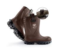 Botas de Trabajo de Seguridad rellenas para Hombres, con Puntera y Suela de Acero, Forradas y utilizables hasta -20 Grados, Ligeras, los pies se Mantienen Calientes y Secos, marrón, EU 45