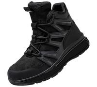 Botas de trabajo para hombre Botas altas de tobillo cómodas botas de | Botas de invierno forradas e impermeables de media altura acogedoras botas de seguridad para hombre botas de invierno