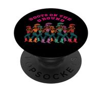 Botas de vaquera en el suelo Rodeo Rodeo Occidente PopSockets PopGrip Adhesivo