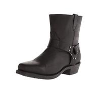 Botas De Vaquero para Hombre, Botas Cowboy Y Biker, Botas Occidentales De Piel, Botas A Media Pierna Sin,Negro,44 EU