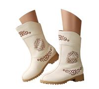 Botas de vaquero para mujer, botas de caña corta, botas occidentales, botines para festivales, botas de equitación, vaquero, botas occidentales, botas de barco, botas de tobillo con agujeros en el