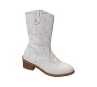 Botas de vaquero para mujer, medianas y altas, botas occidentales para mujer, tacón de bloque, botas de equitación, tallas grandes, botas de invierno, botas de invierno, botas de transición, botas de